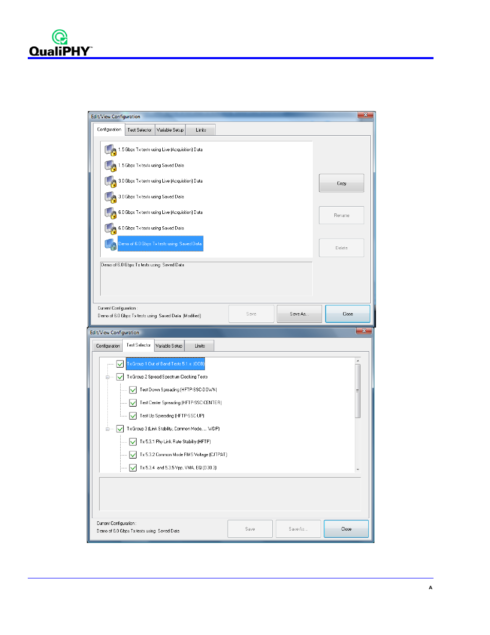 Customizing qualiphy, Figure 5 - qualiphy test item selection menu | Teledyne LeCroy QPHY-SAS2 User Manual | Page 12 / 45