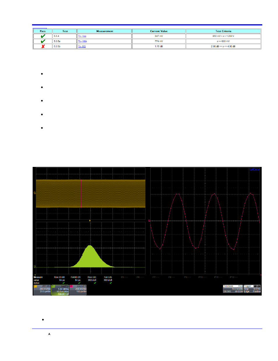 Tx 5.3.6 rise and fall times (hftp), Figure 26 - vpp, vma and eq results, Qphy-sas2 software option | Teledyne LeCroy QPHY-SAS2 User Manual | Page 33 / 45