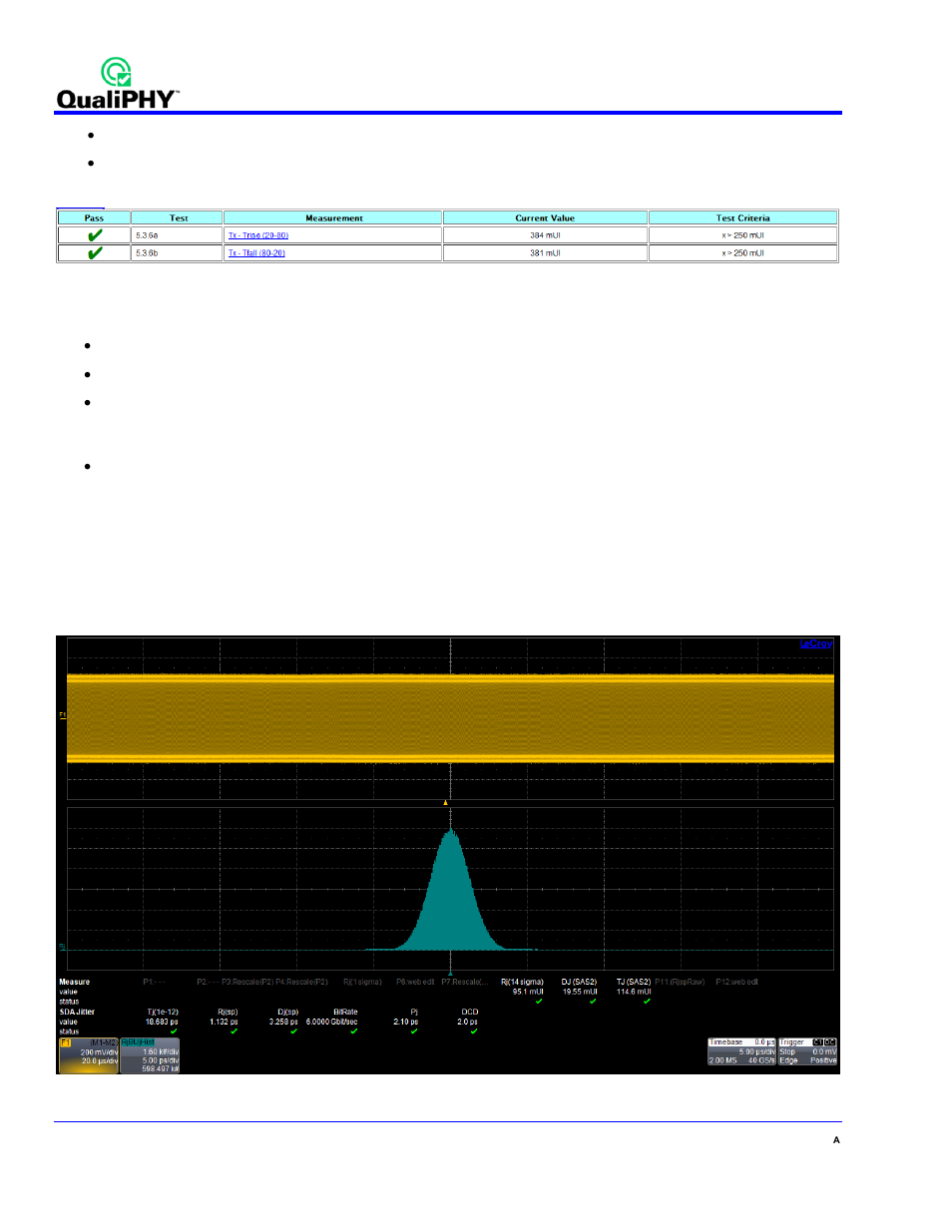 Figure 28 - rise and fall times results | Teledyne LeCroy QPHY-SAS2 User Manual | Page 34 / 45