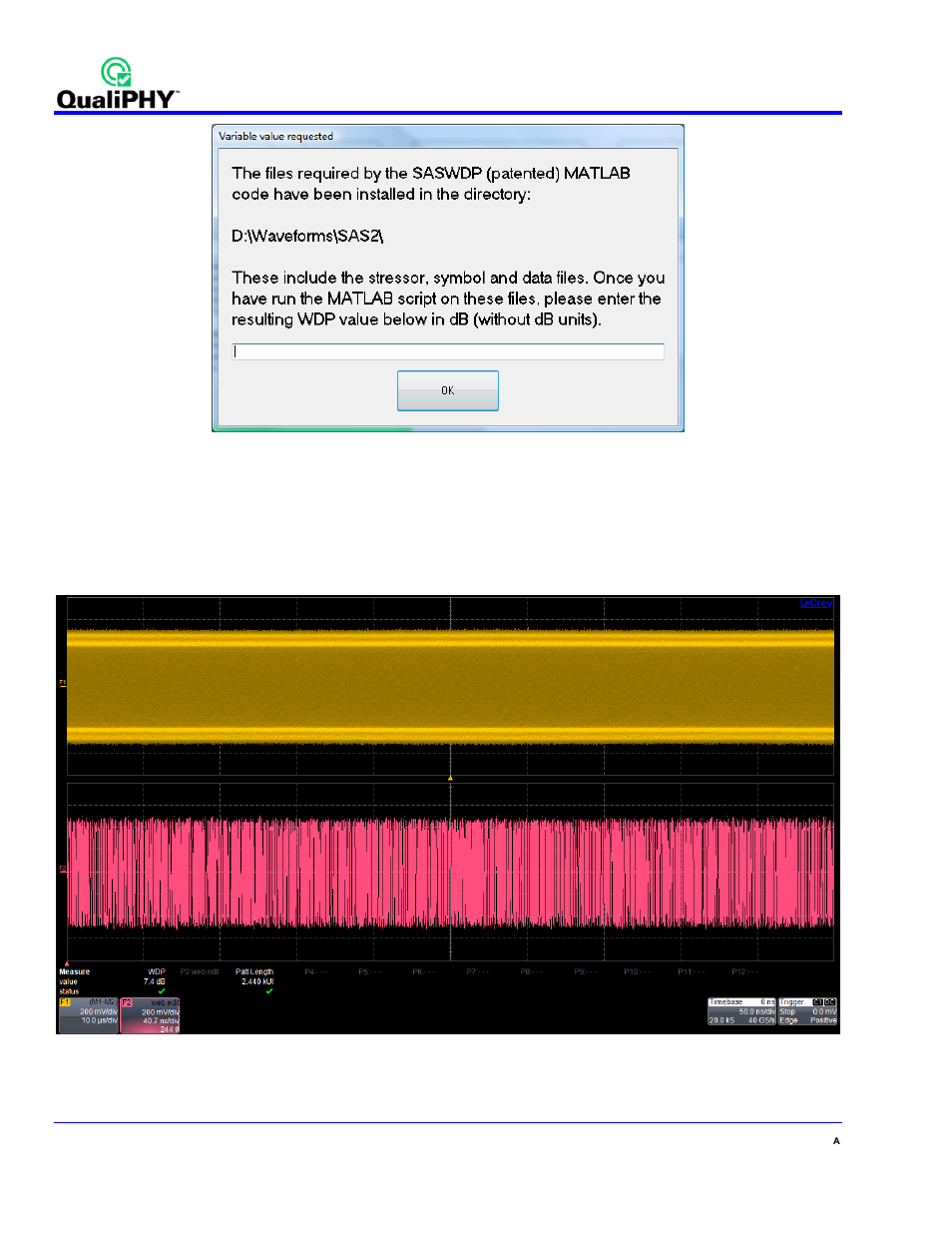 Figure 31 - wdp message box | Teledyne LeCroy QPHY-SAS2 User Manual | Page 36 / 45