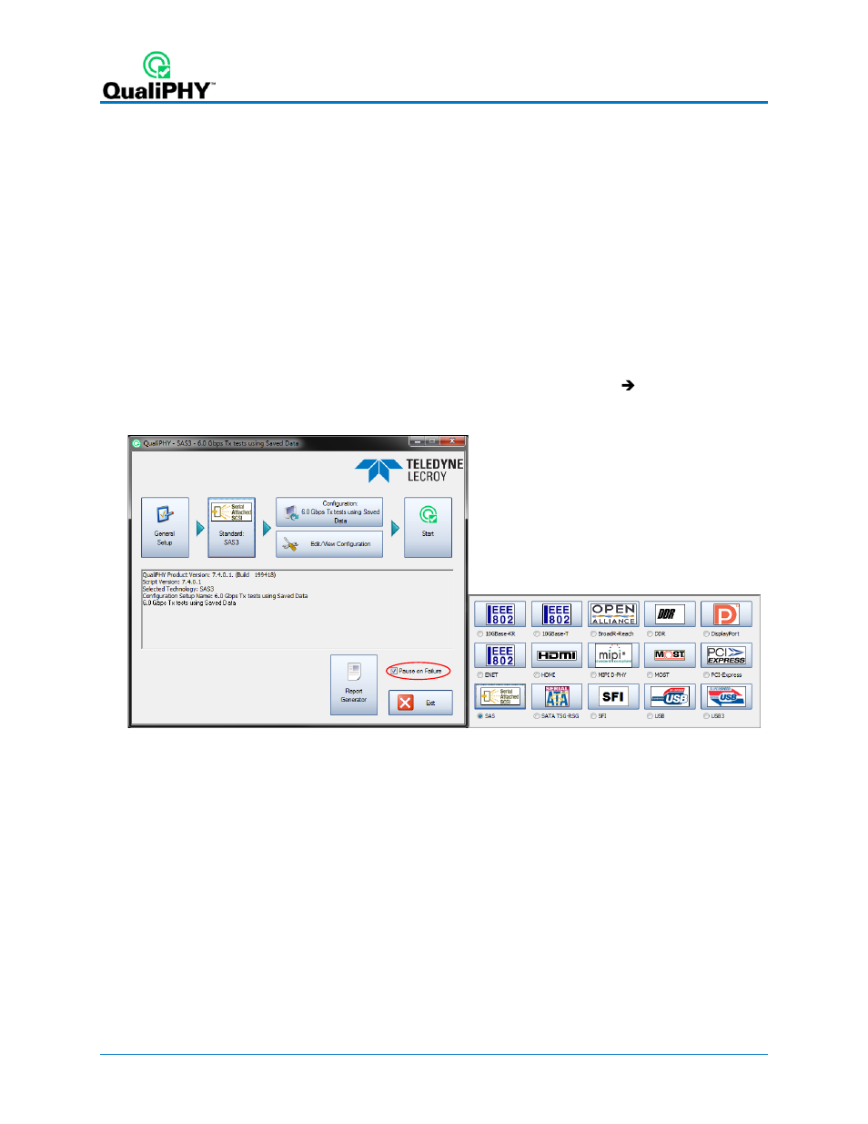 Accessing the qphy-sas3 software using qualiphy | Teledyne LeCroy QPHY-SAS3 User Manual | Page 10 / 50