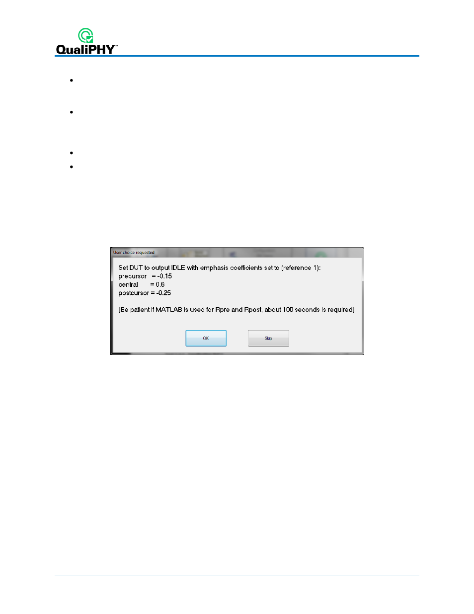 Tx emphasis ref1 (idle_ref1), Figure 31 – idle_ref1 message box | Teledyne LeCroy QPHY-SAS3 User Manual | Page 36 / 50