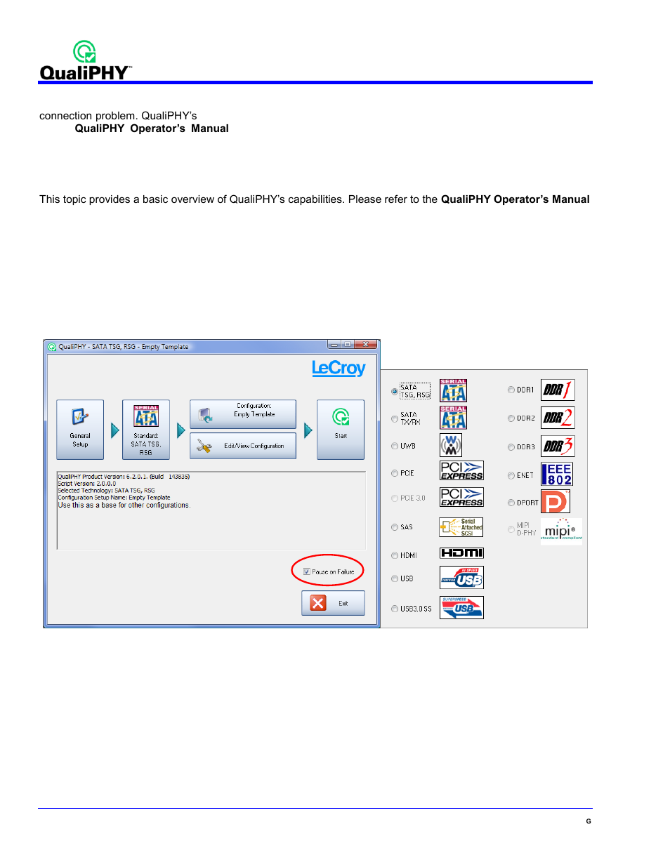 Accessing the qphy-sata software using qualiphy | Teledyne LeCroy QPHY-SATA User Manual | Page 12 / 45