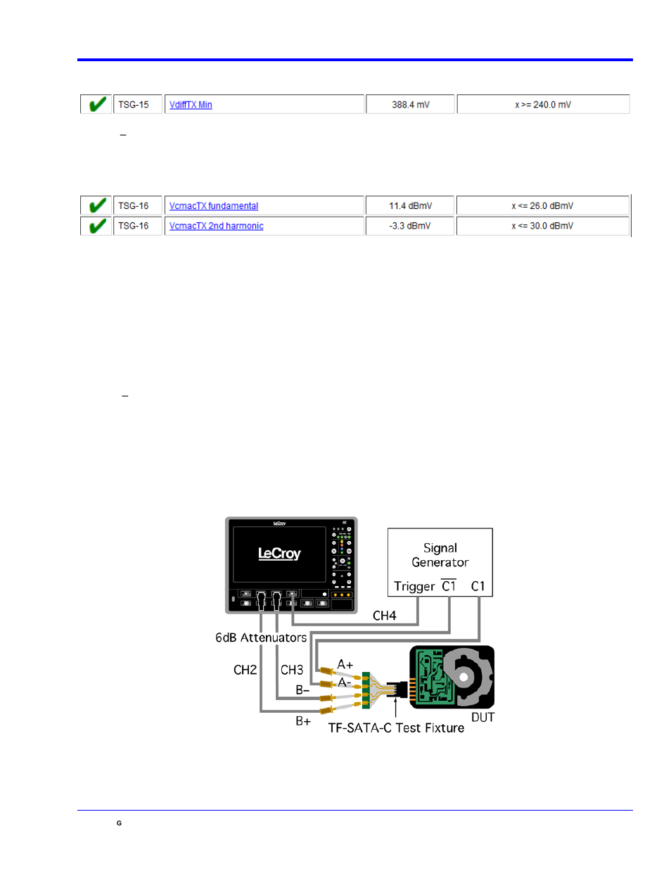 Phy oob requirements, Figure 14. signal detection threshold device setup, Qphy-sata software option | Teledyne LeCroy QPHY-SATA User Manual | Page 35 / 45