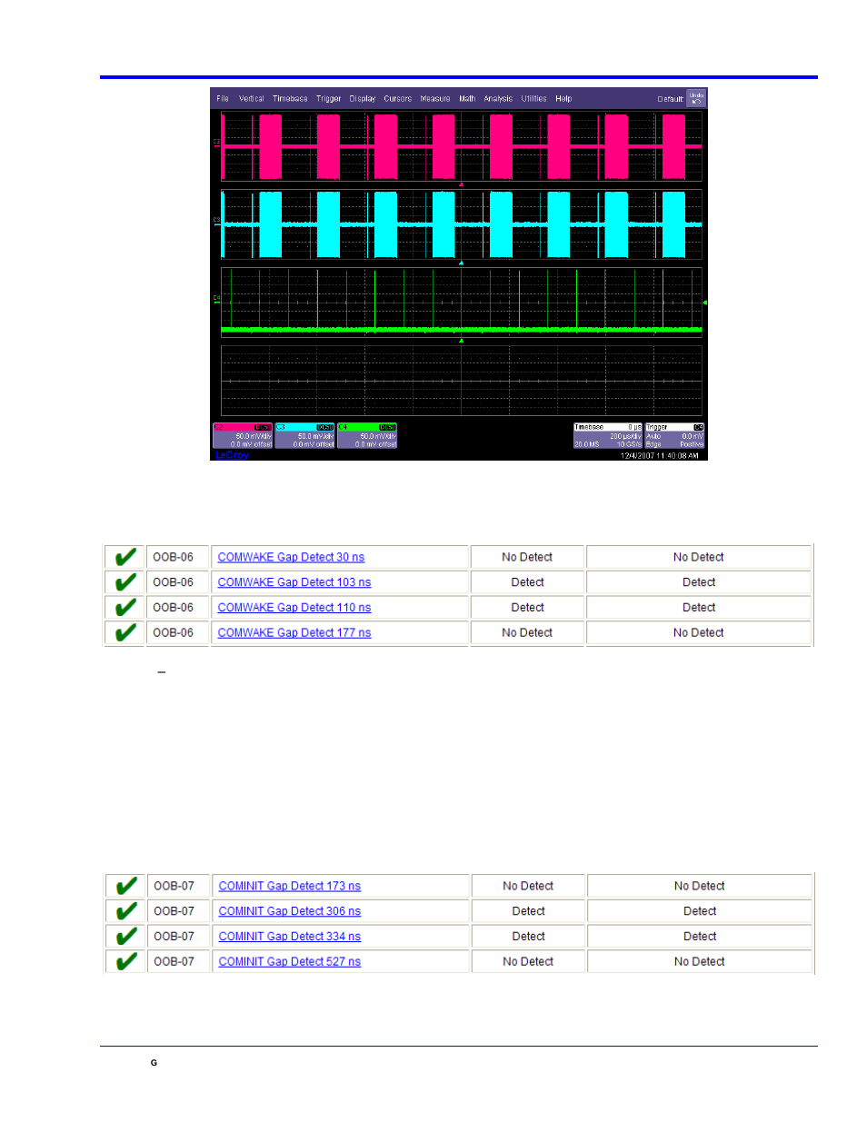 Figure 18. example of a device detecting comwake, Qphy-sata software option | Teledyne LeCroy QPHY-SATA User Manual | Page 39 / 45