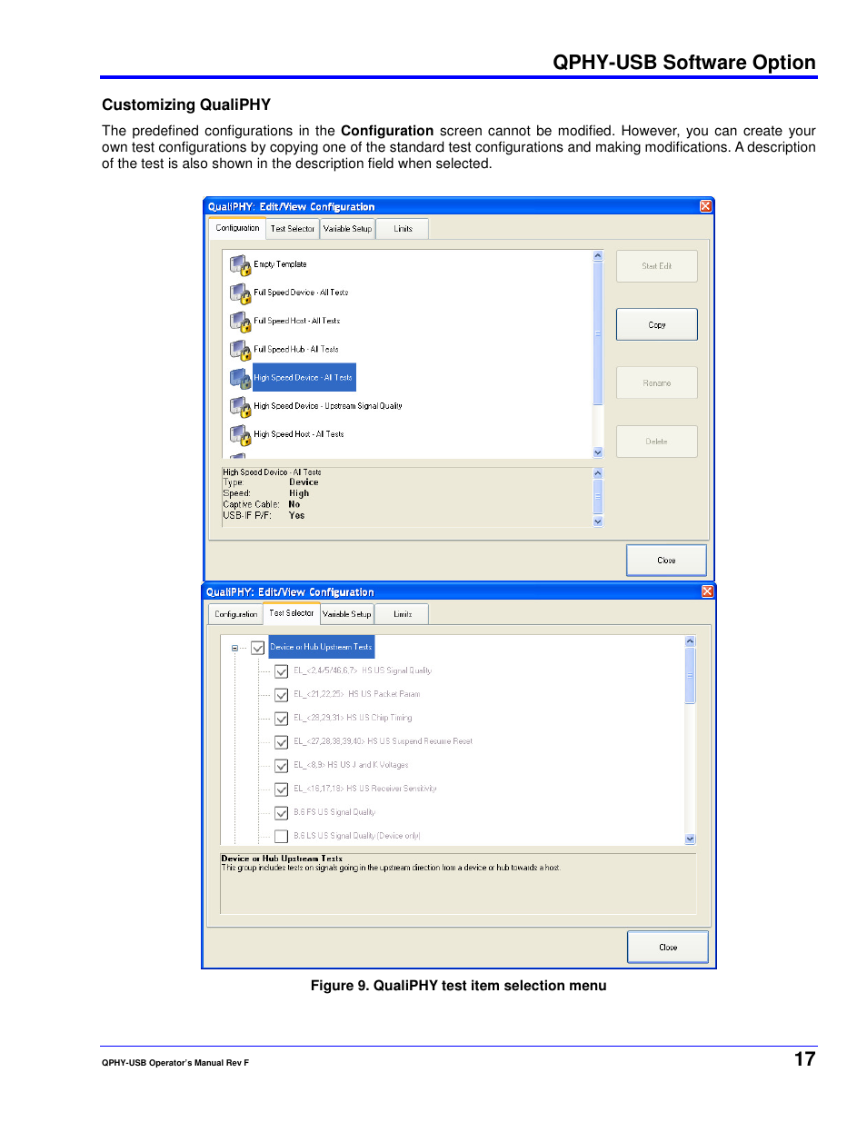 Qphy-usb software option | Teledyne LeCroy QPHY-USB User Manual | Page 17 / 66