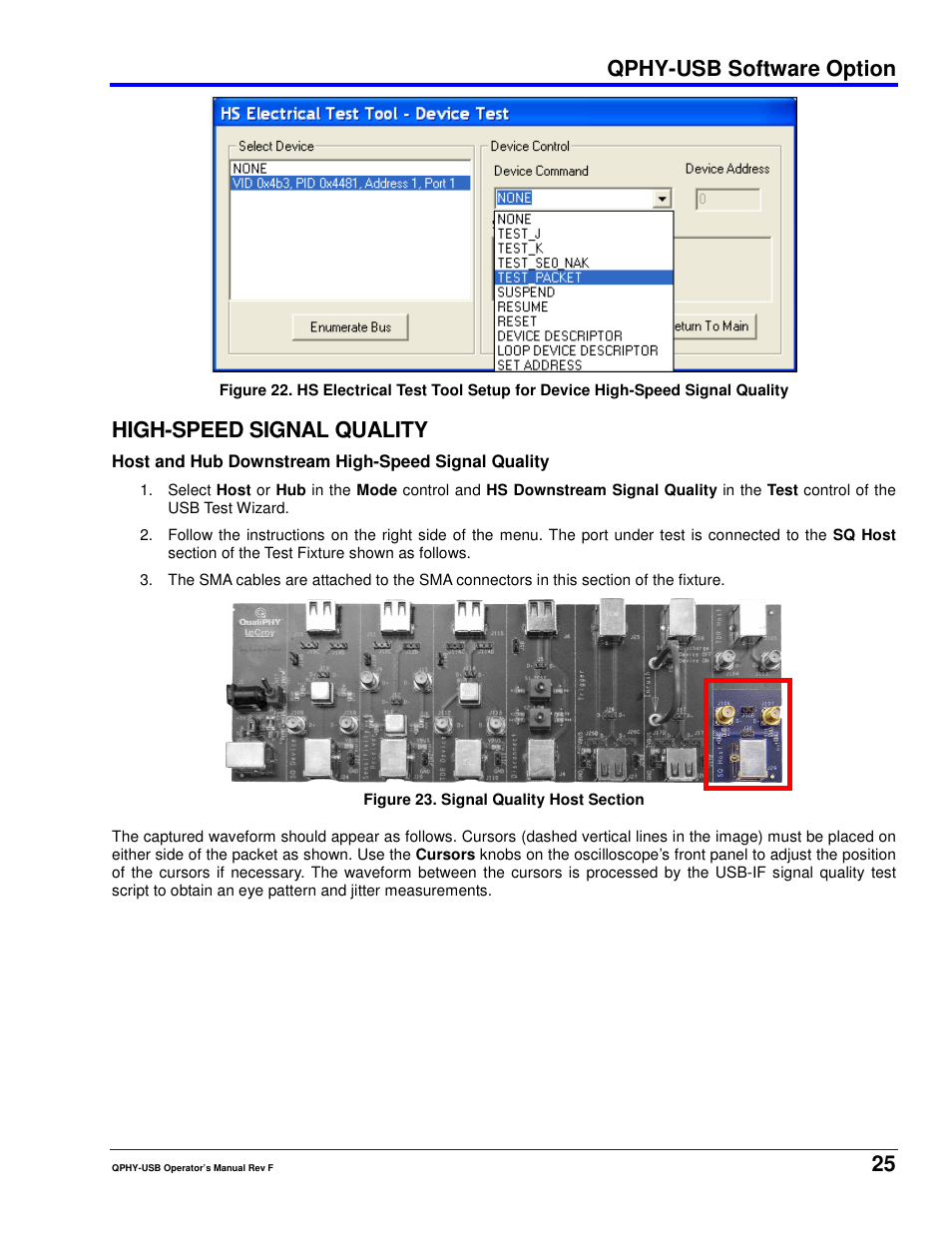 Qphy-usb software option, High-speed signal quality | Teledyne LeCroy QPHY-USB User Manual | Page 25 / 66