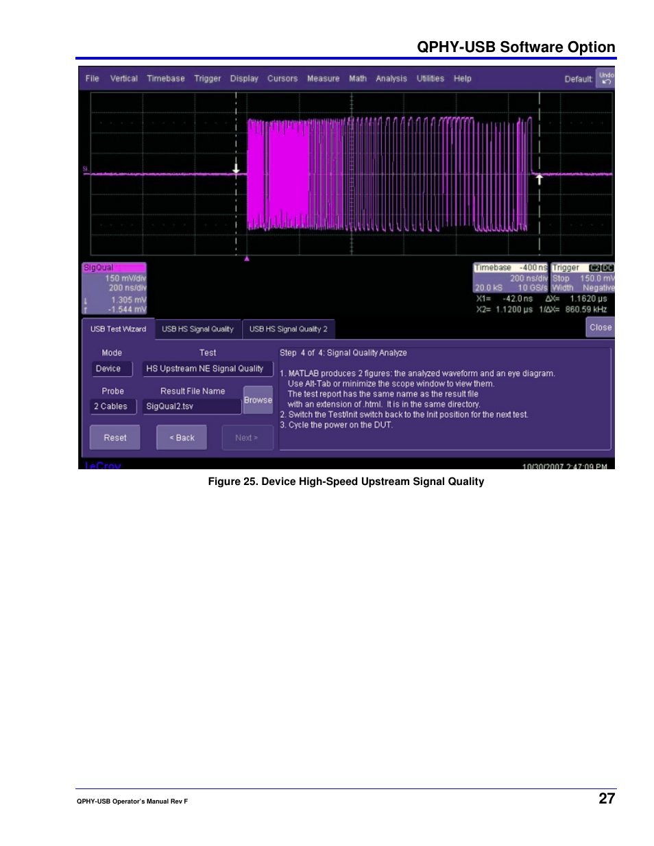 Qphy-usb software option | Teledyne LeCroy QPHY-USB User Manual | Page 27 / 66