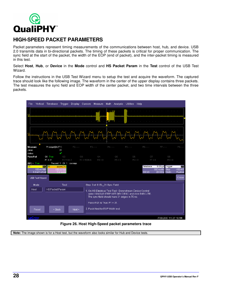 High-speed packet parameters | Teledyne LeCroy QPHY-USB User Manual | Page 28 / 66