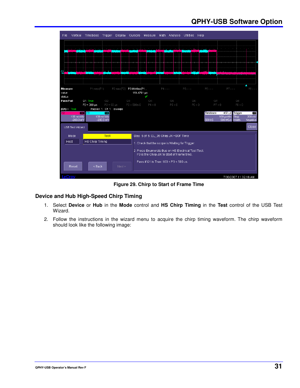 Qphy-usb software option | Teledyne LeCroy QPHY-USB User Manual | Page 31 / 66