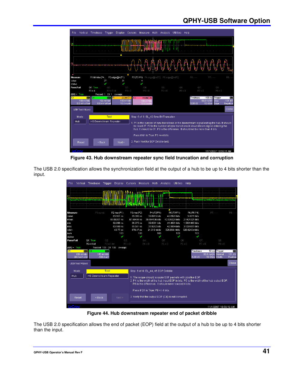 Qphy-usb software option | Teledyne LeCroy QPHY-USB User Manual | Page 41 / 66