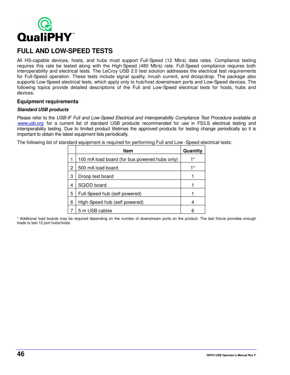 Full and low-speed tests | Teledyne LeCroy QPHY-USB User Manual | Page 46 / 66