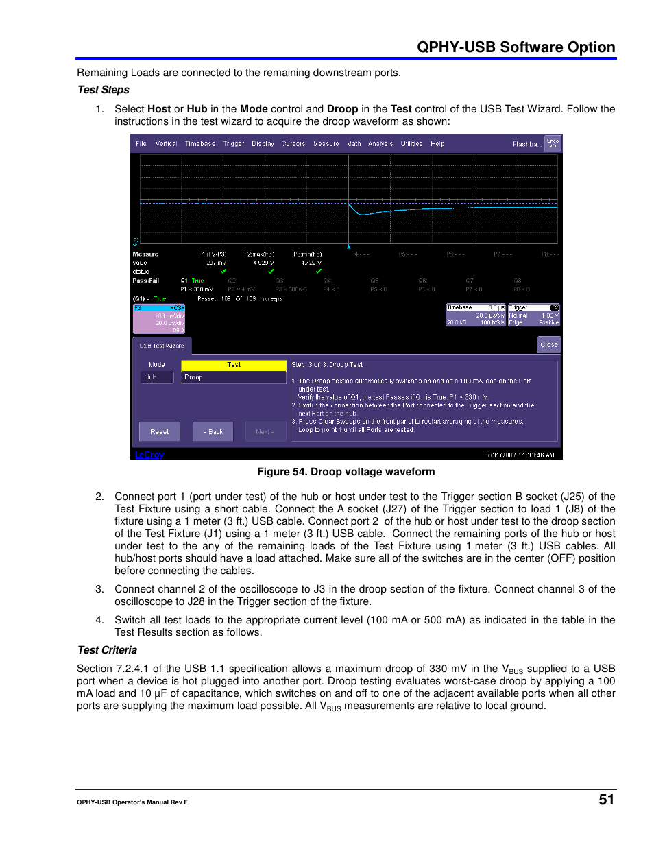 Qphy-usb software option | Teledyne LeCroy QPHY-USB User Manual | Page 51 / 66