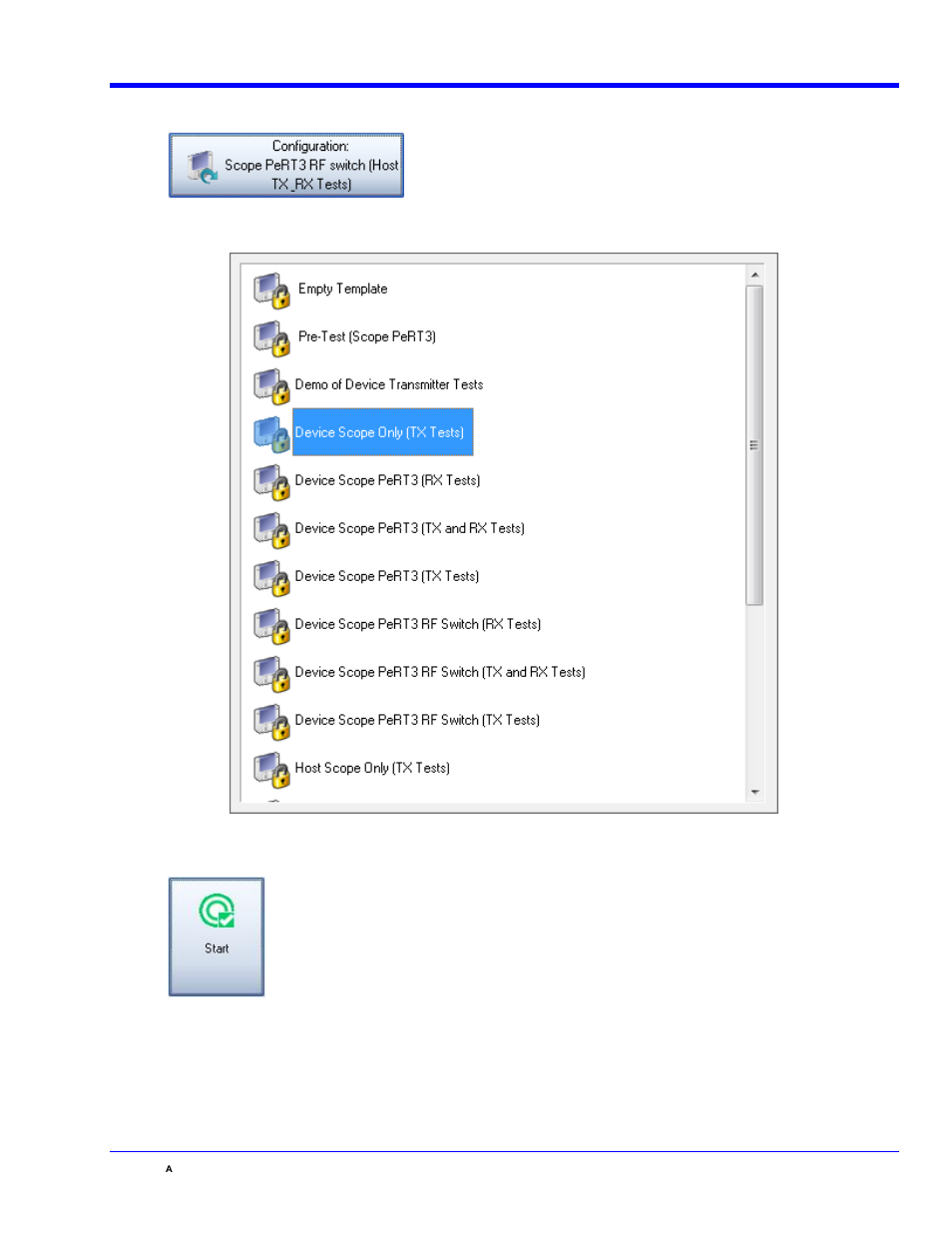 Figure 5. qualiphy configuration selection menu, Qphy-usb3-tx-rx software option | Teledyne LeCroy QPHY-USB3-Tx-Rx User Manual | Page 11 / 47