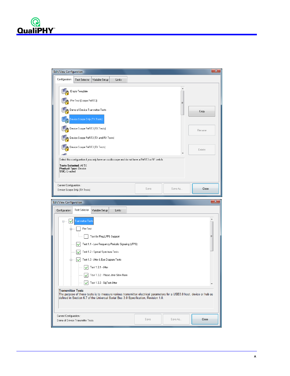 Customizing qualip hy, Figure 6. qualiphy test item selection menu | Teledyne LeCroy QPHY-USB3-Tx-Rx User Manual | Page 12 / 47