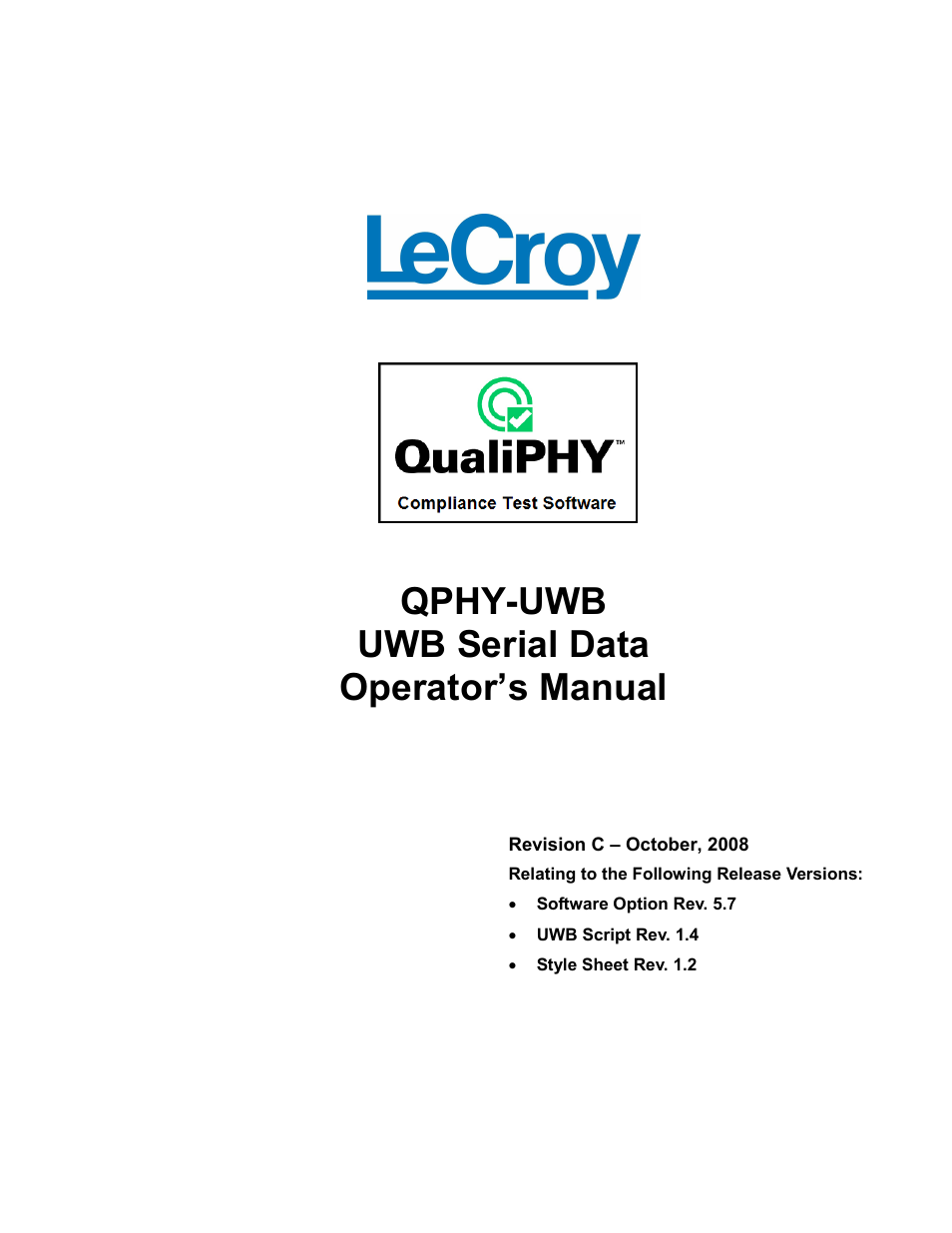 Teledyne LeCroy QPHY-UWB User Manual | 30 pages