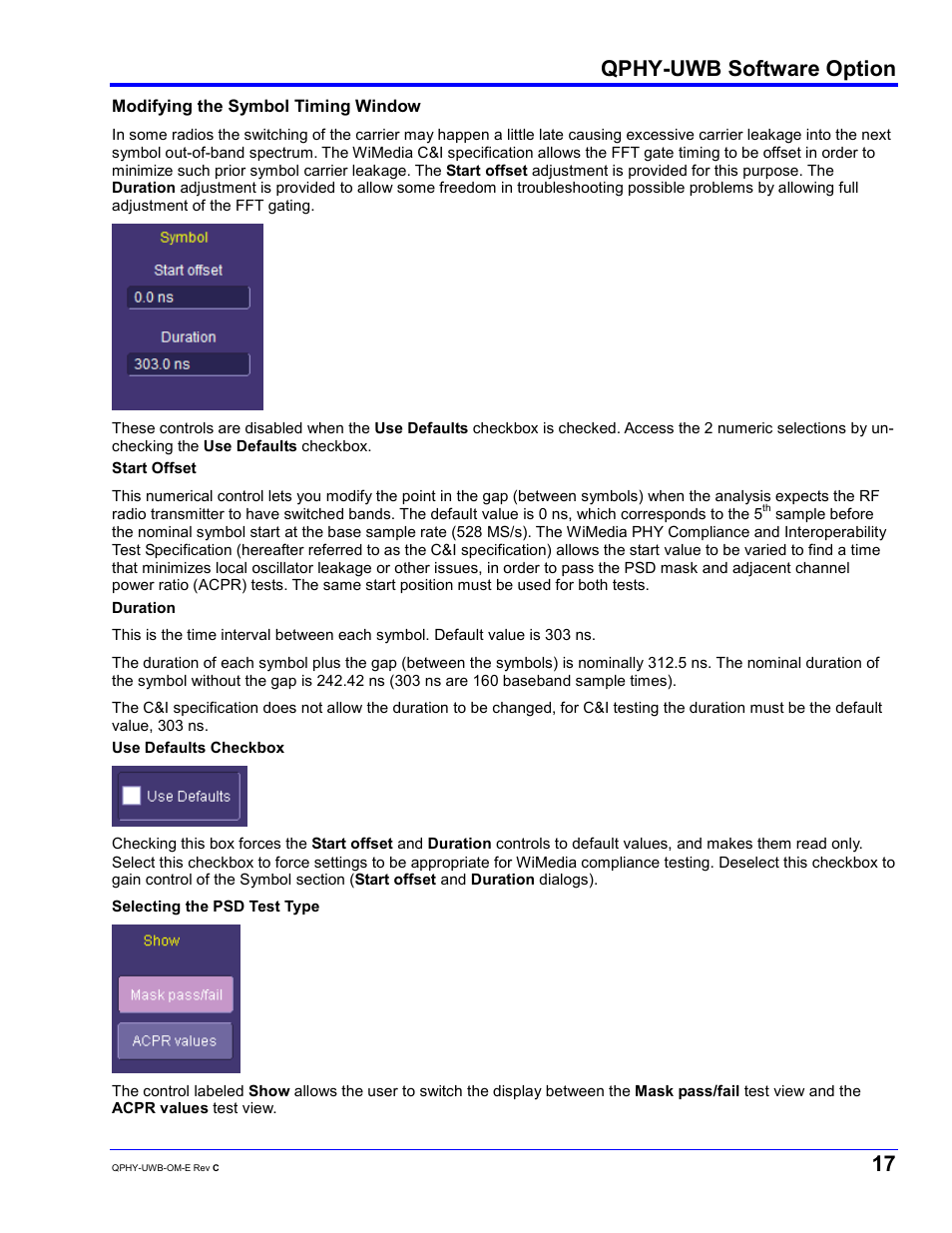 Qphy-uwb software option | Teledyne LeCroy QPHY-UWB User Manual | Page 17 / 30