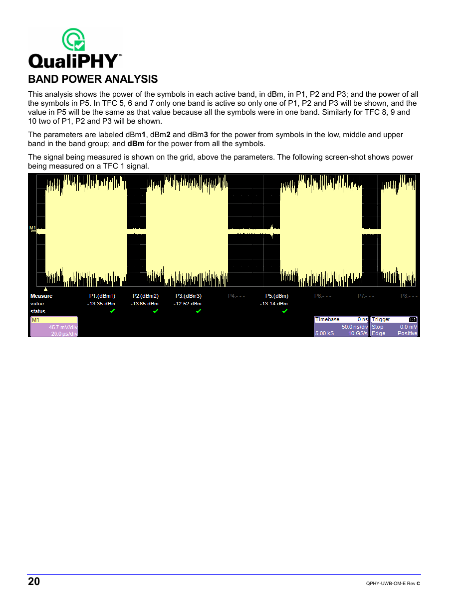 Band power analysis | Teledyne LeCroy QPHY-UWB User Manual | Page 20 / 30