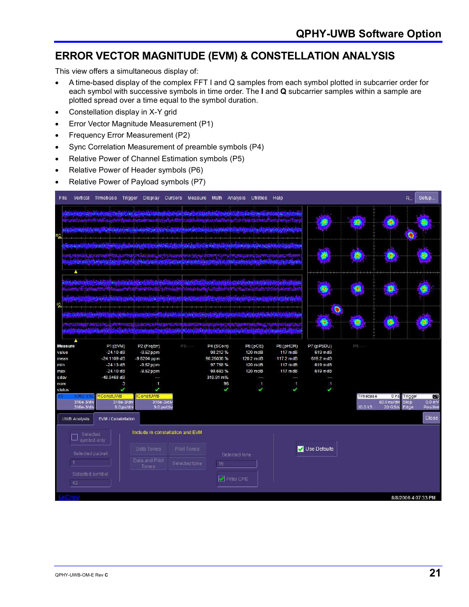 Qphy-uwb software option | Teledyne LeCroy QPHY-UWB User Manual | Page 21 / 30