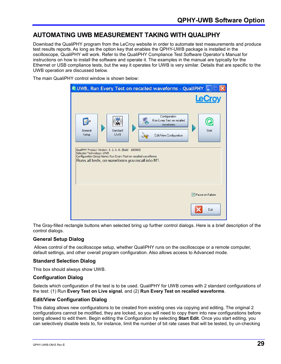 Qphy-uwb software option, Automating uwb measurement taking with qualiphy | Teledyne LeCroy QPHY-UWB User Manual | Page 29 / 30