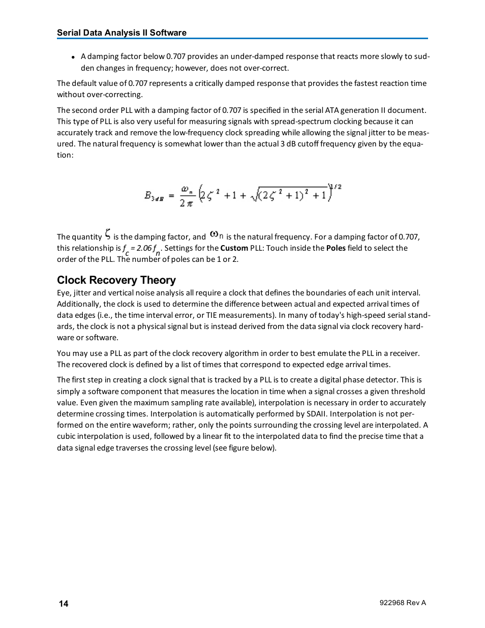 Clock recovery theory | Teledyne LeCroy SDA II User Manual | Page 16 / 38