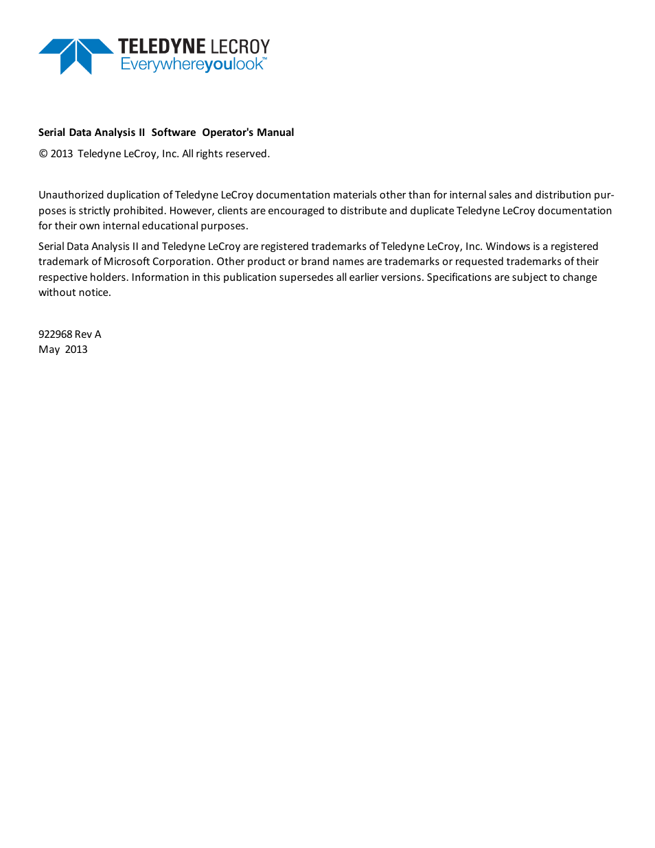 Teledyne LeCroy SDA II User Manual | Page 2 / 38