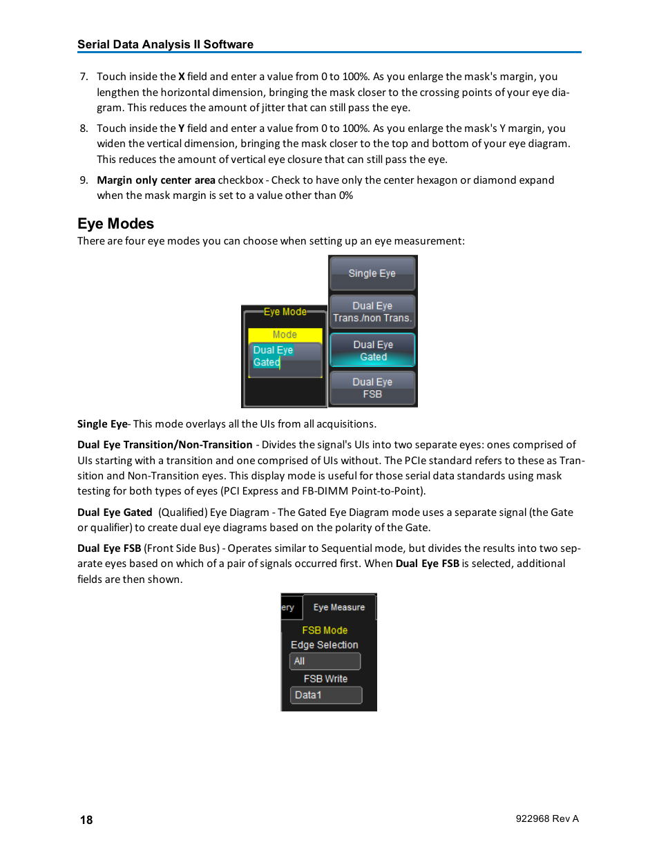 Eye modes | Teledyne LeCroy SDA II User Manual | Page 20 / 38