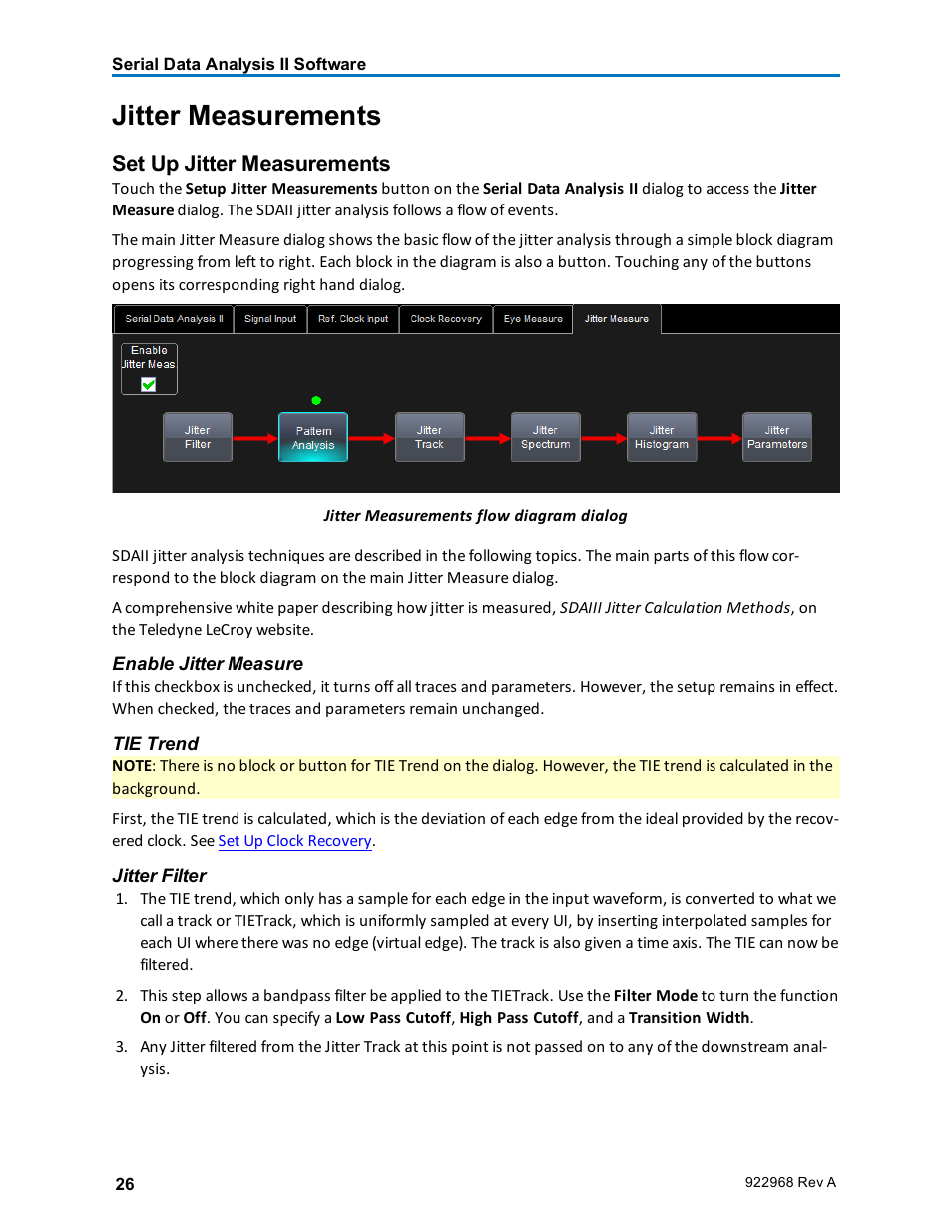 Jitter measurements, Set up jitter measurements, Setup jitter measurements | Teledyne LeCroy SDA II User Manual | Page 28 / 38