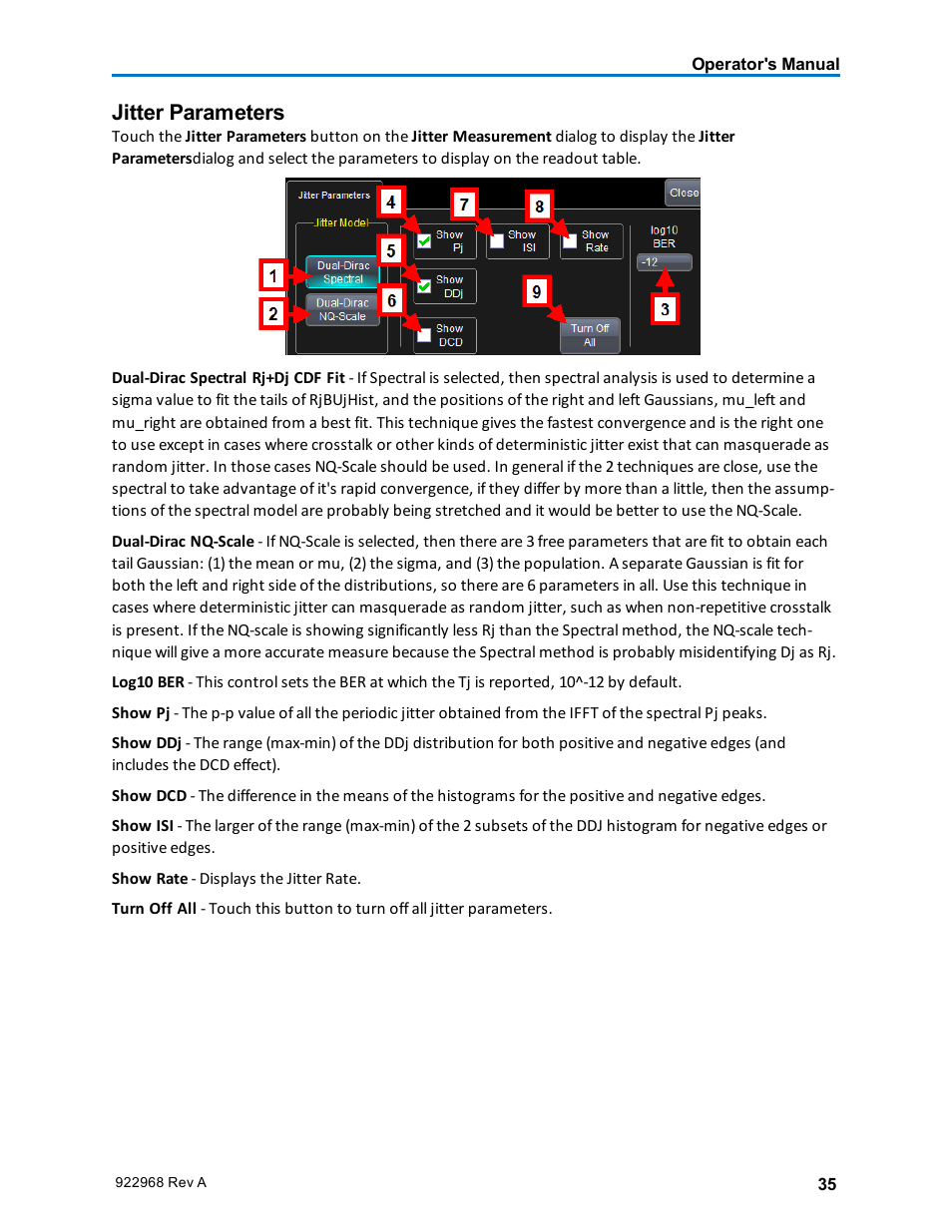 Jitter parameters | Teledyne LeCroy SDA II User Manual | Page 37 / 38
