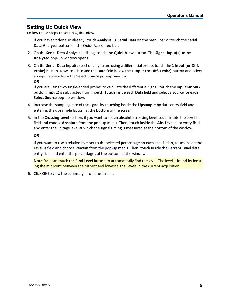 Setting up quick view | Teledyne LeCroy SDA II User Manual | Page 7 / 38