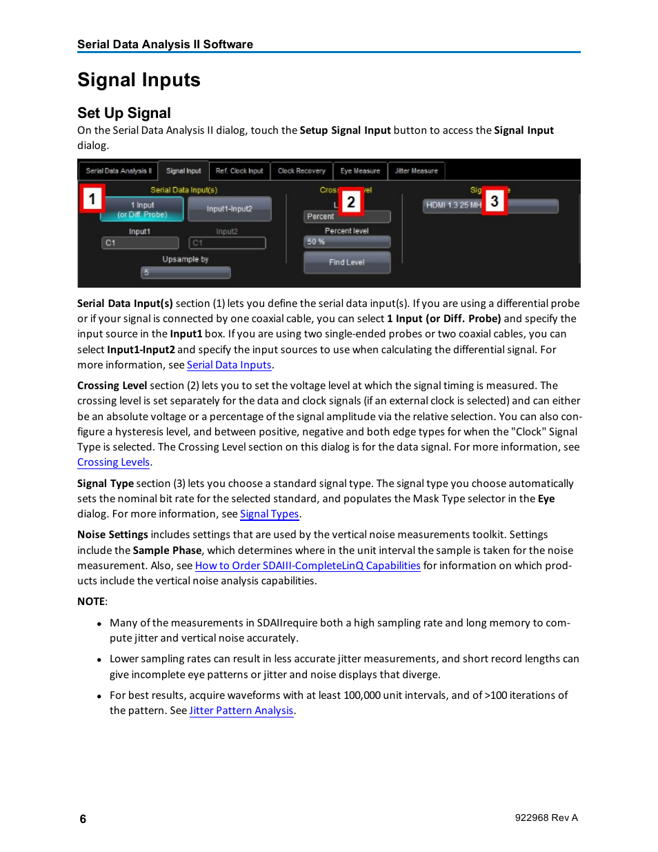 Signal inputs, Set up signal, Setup signal inputs | Teledyne LeCroy SDA II User Manual | Page 8 / 38