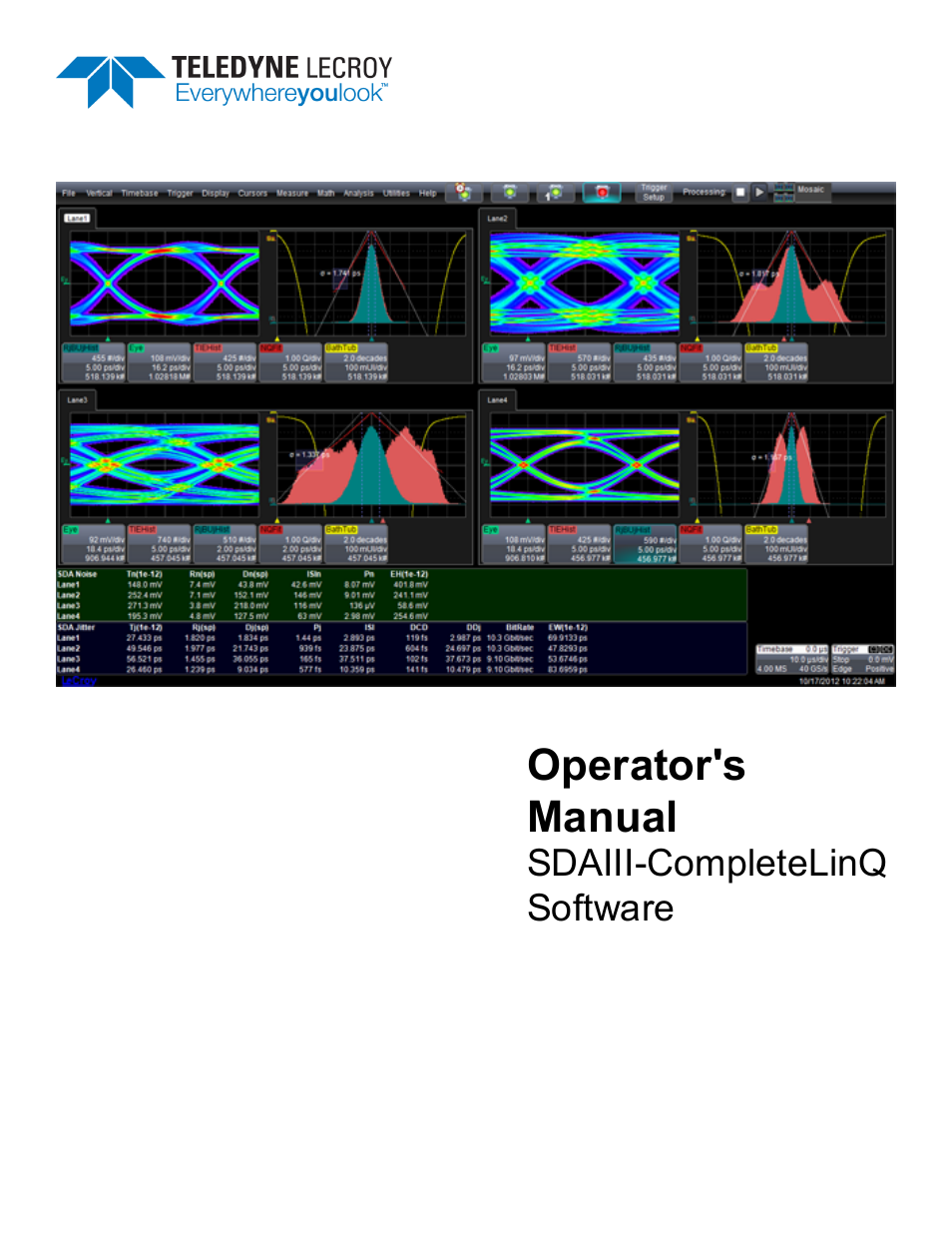 Teledyne LeCroy SDA III-CompleteLinQ User Manual | 59 pages