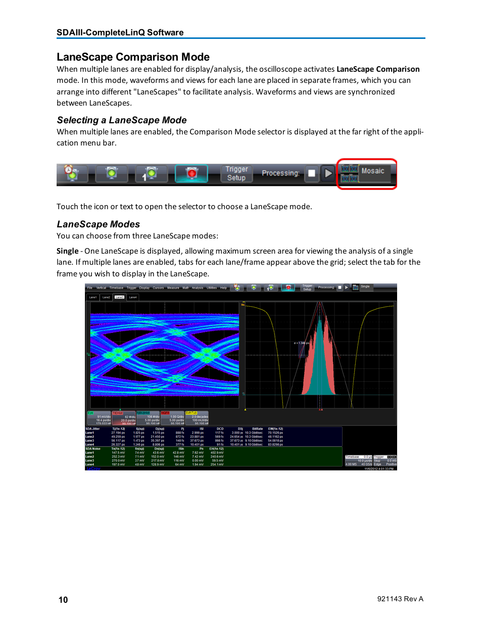 Lanescape comparison mode | Teledyne LeCroy SDA III-CompleteLinQ User Manual | Page 12 / 59