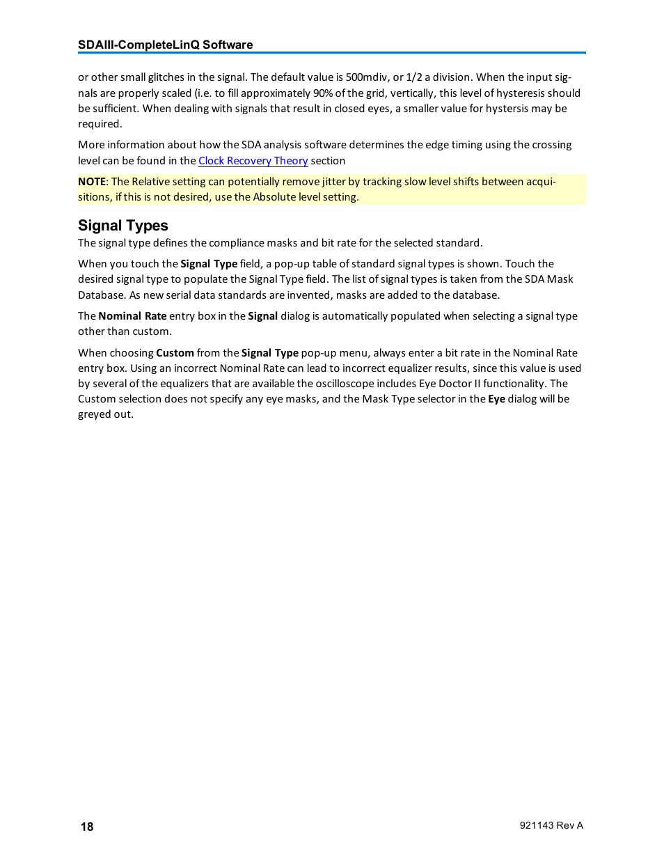 Signal types | Teledyne LeCroy SDA III-CompleteLinQ User Manual | Page 20 / 59