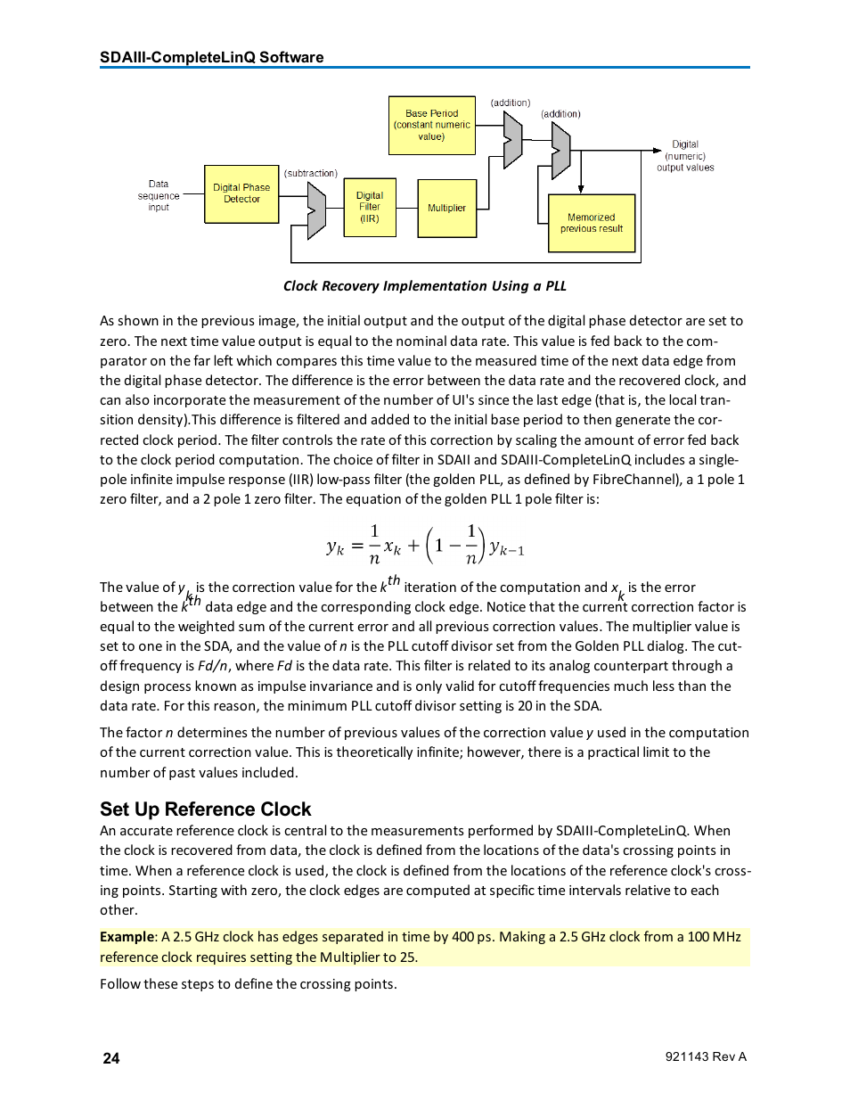 Set up reference clock, Reference clock | Teledyne LeCroy SDA III-CompleteLinQ User Manual | Page 26 / 59