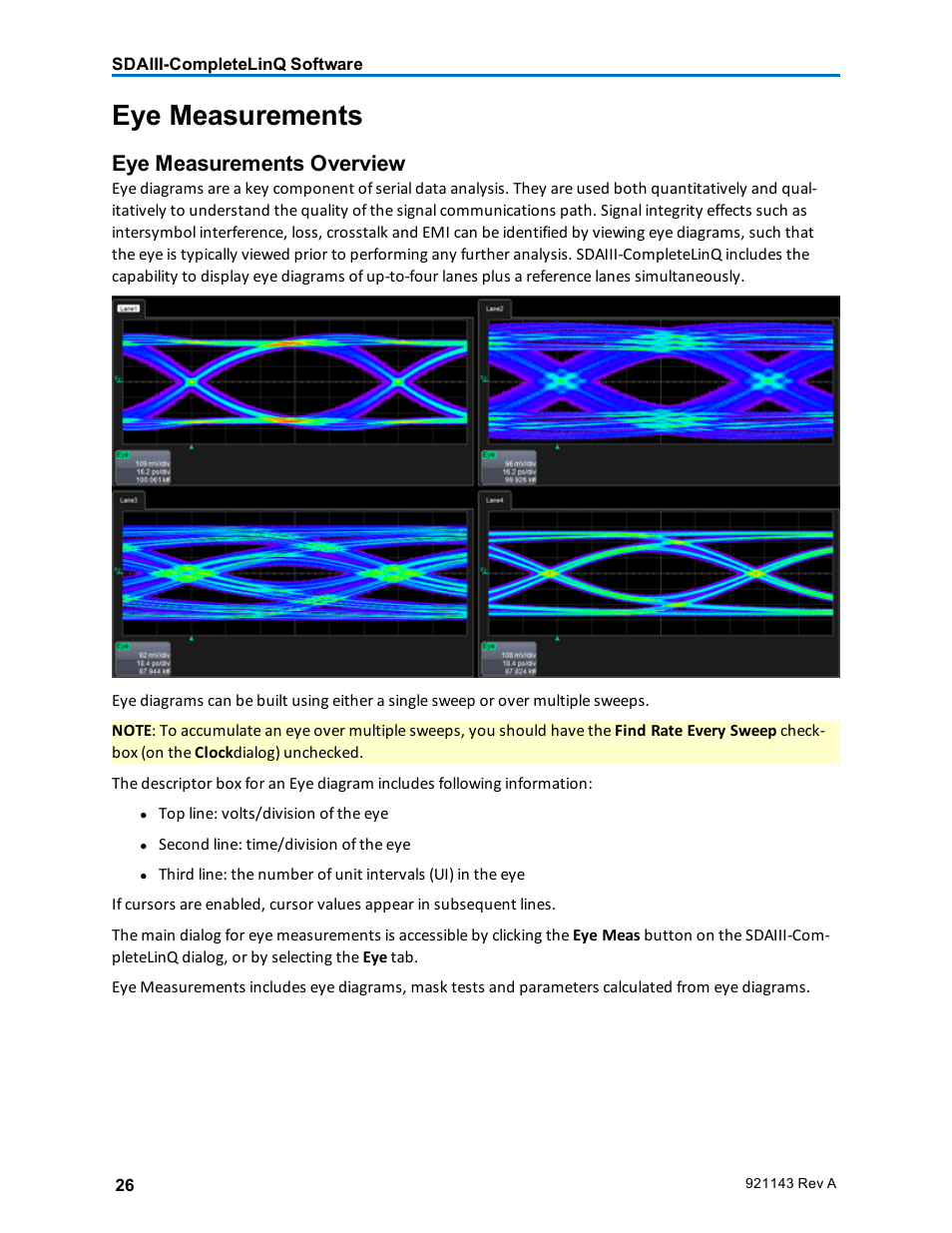 Eye measurements, Eye measurements overview | Teledyne LeCroy SDA III-CompleteLinQ User Manual | Page 28 / 59