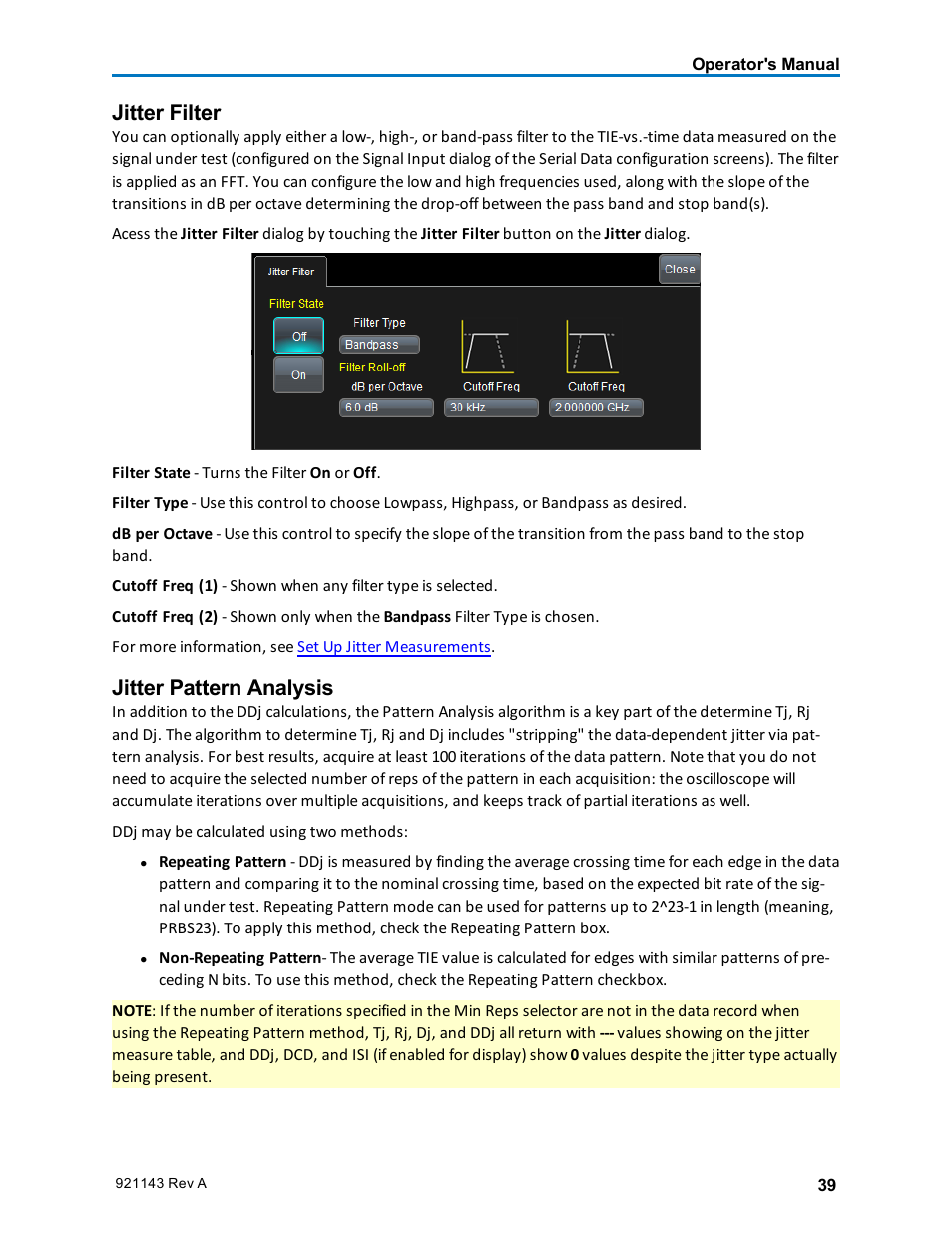 Jitter filter, Jitter pattern analysis | Teledyne LeCroy SDA III-CompleteLinQ User Manual | Page 41 / 59