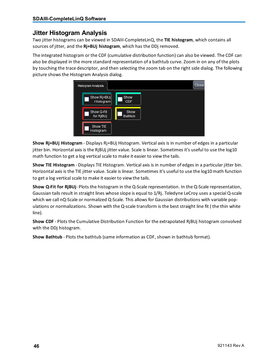 Jitter histogram analysis | Teledyne LeCroy SDA III-CompleteLinQ User Manual | Page 48 / 59