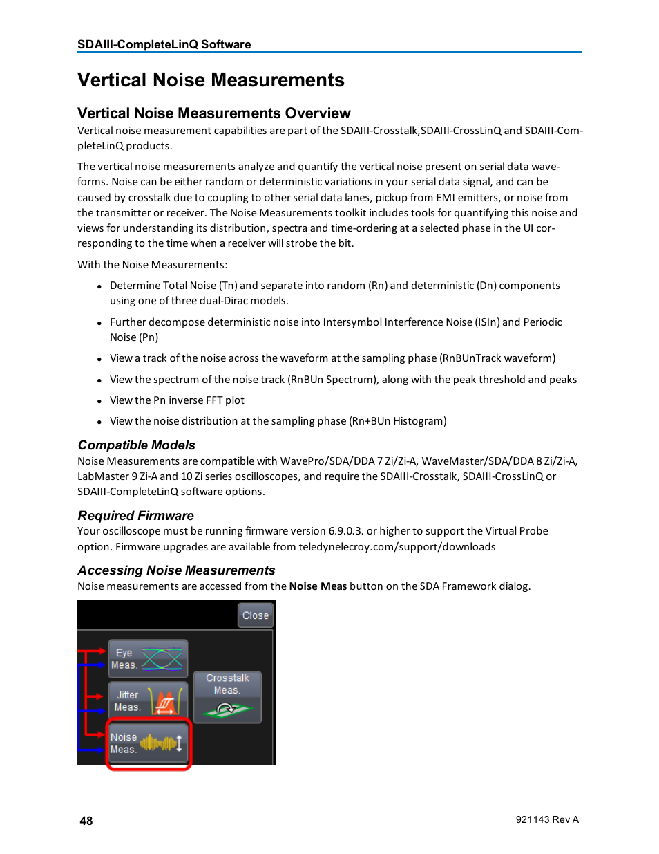 Vertical noise measurements, Vertical noise measurements overview, Noise | Teledyne LeCroy SDA III-CompleteLinQ User Manual | Page 50 / 59