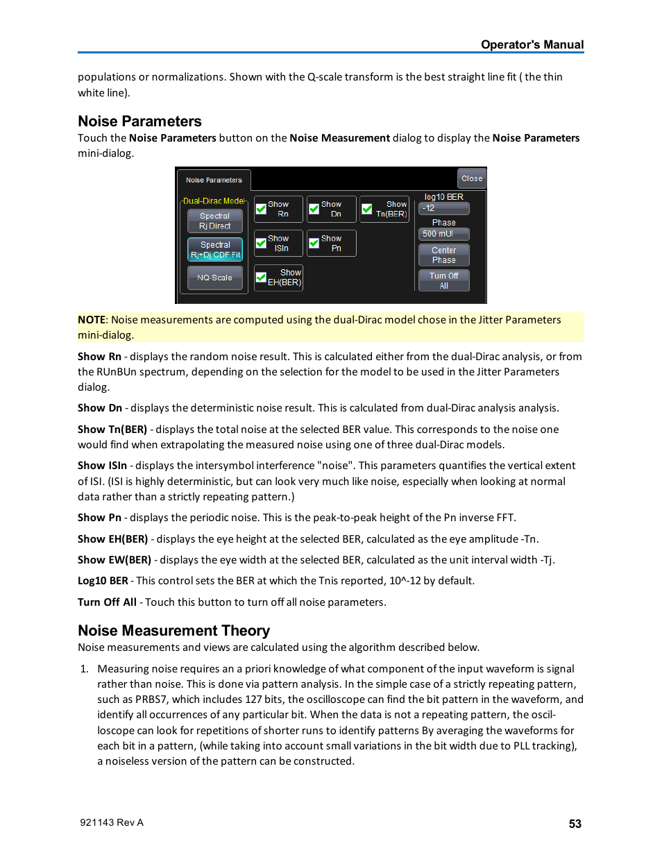 Noise parameters, Noise measurement theory | Teledyne LeCroy SDA III-CompleteLinQ User Manual | Page 55 / 59