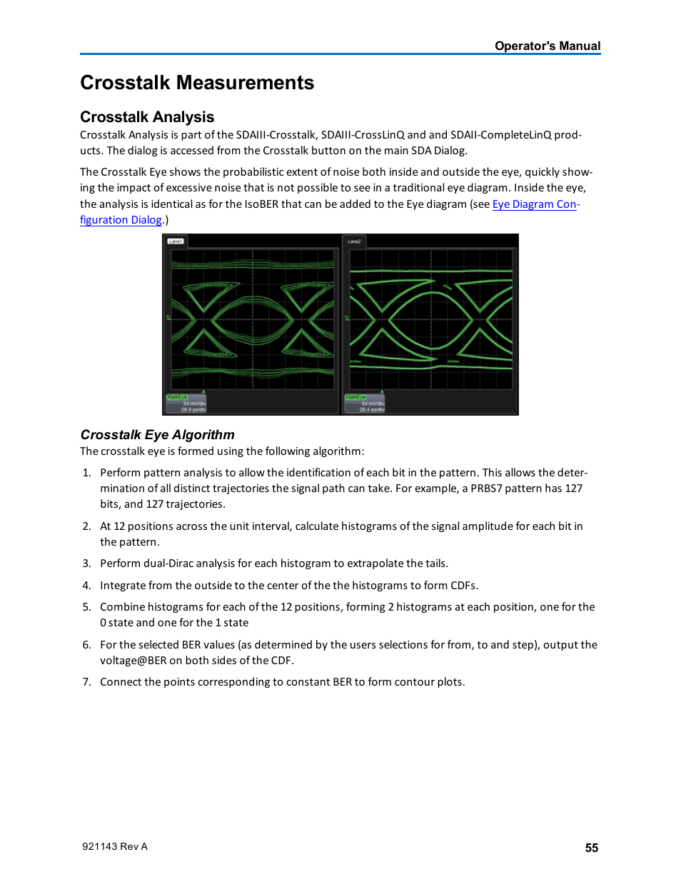 Crosstalk measurements, Crosstalk analysis, Crosstalk | Analysis | Teledyne LeCroy SDA III-CompleteLinQ User Manual | Page 57 / 59