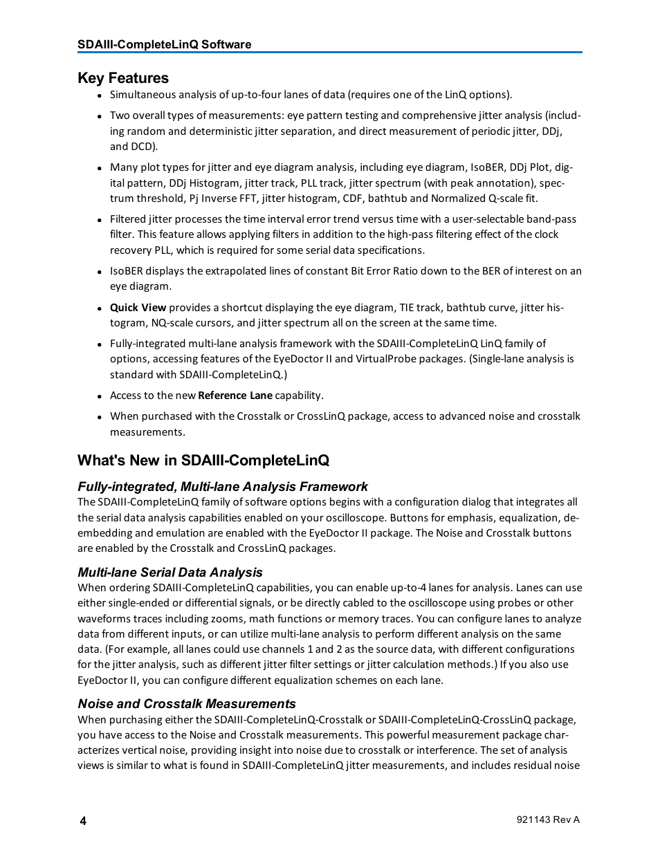 Key features, What's new in sdaiii-completelinq | Teledyne LeCroy SDA III-CompleteLinQ User Manual | Page 6 / 59