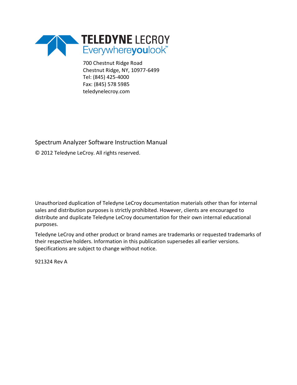 Teledyne LeCroy Spectrum Analyzer User Manual | Page 2 / 14