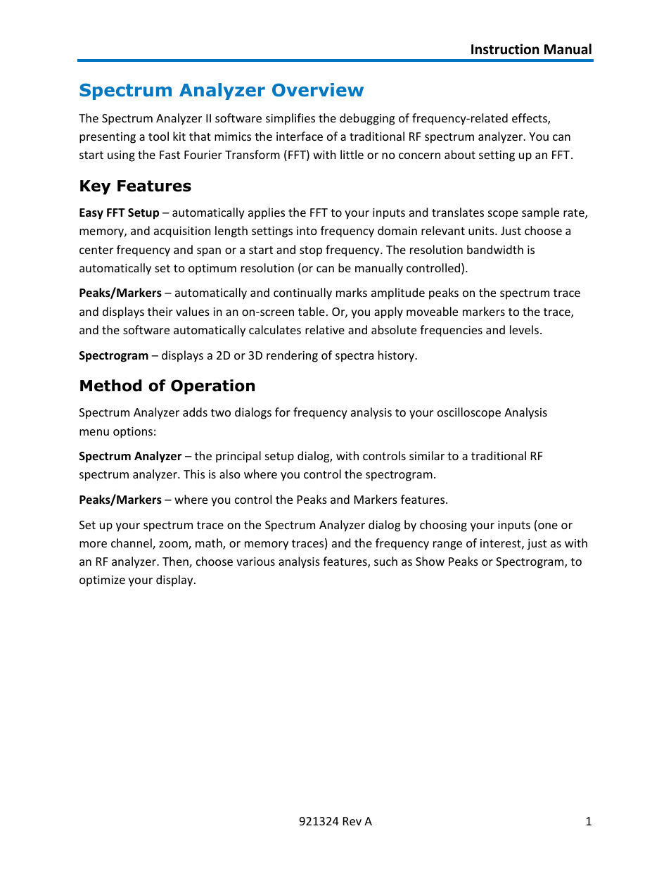 Spectrum analyzer overview | Teledyne LeCroy Spectrum Analyzer User Manual | Page 3 / 14