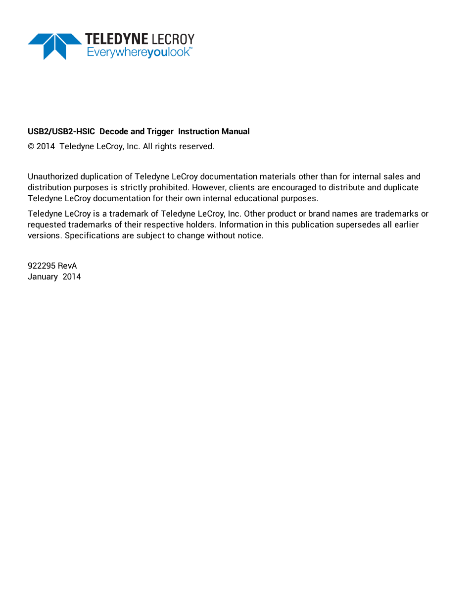 Teledyne LeCroy USB2-HSIC Decoder User Manual | Page 2 / 24