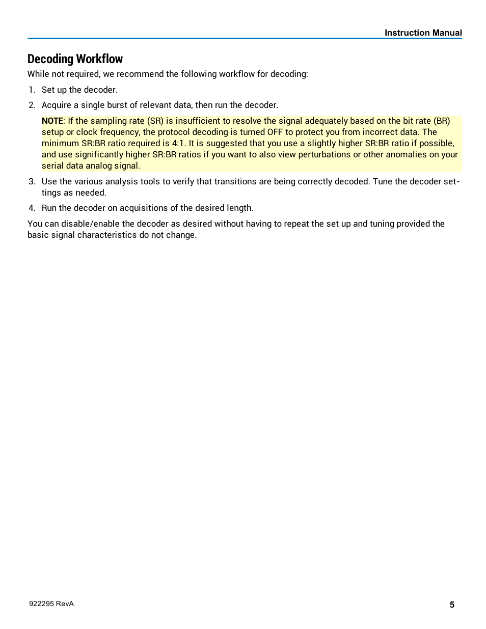 Decoding workflow | Teledyne LeCroy USB2-HSIC Decoder User Manual | Page 7 / 24