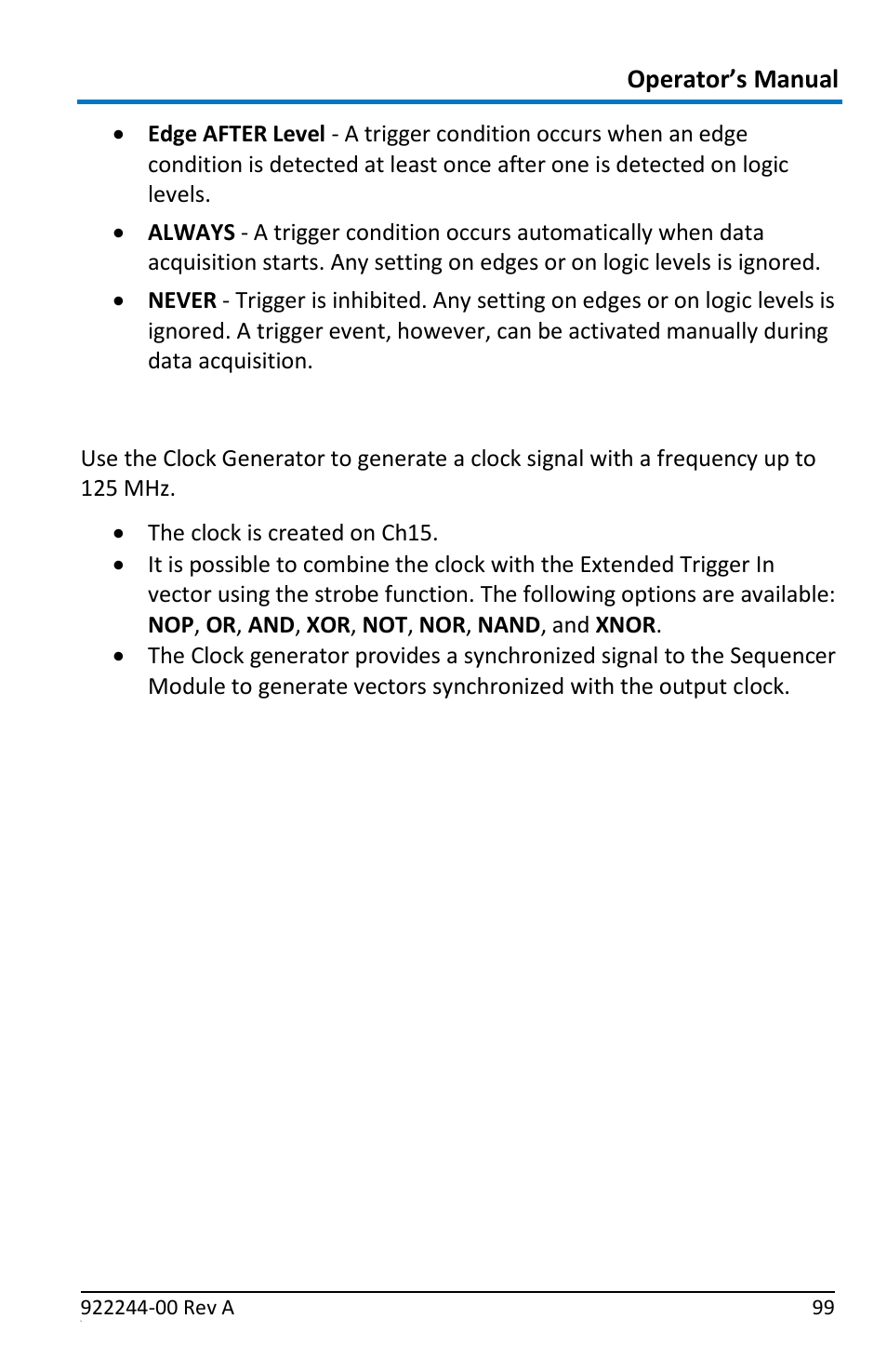 Pattern settings - the clock generator tab | Teledyne LeCroy ArbStudio User Manual | Page 107 / 228