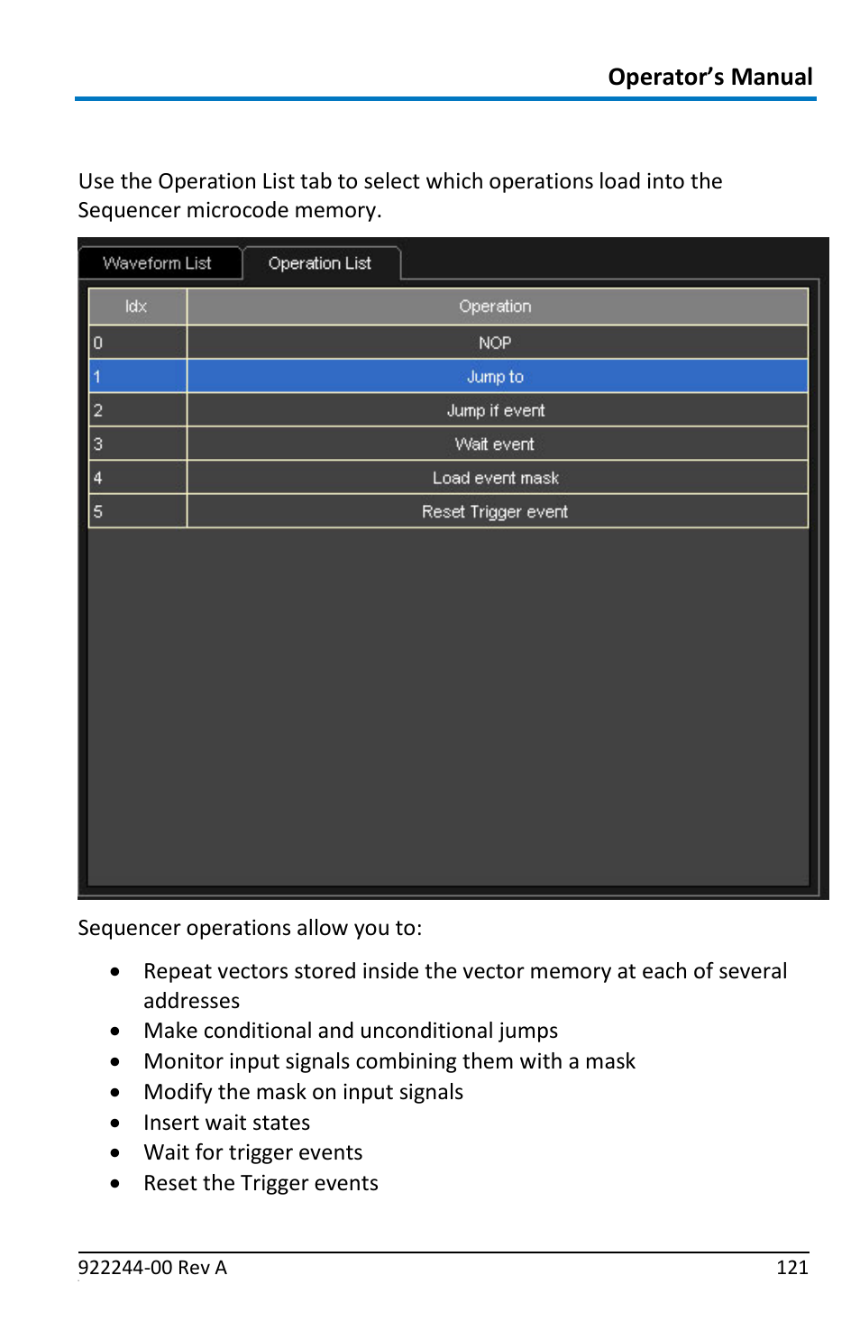 Sequencer operations | Teledyne LeCroy ArbStudio User Manual | Page 129 / 228