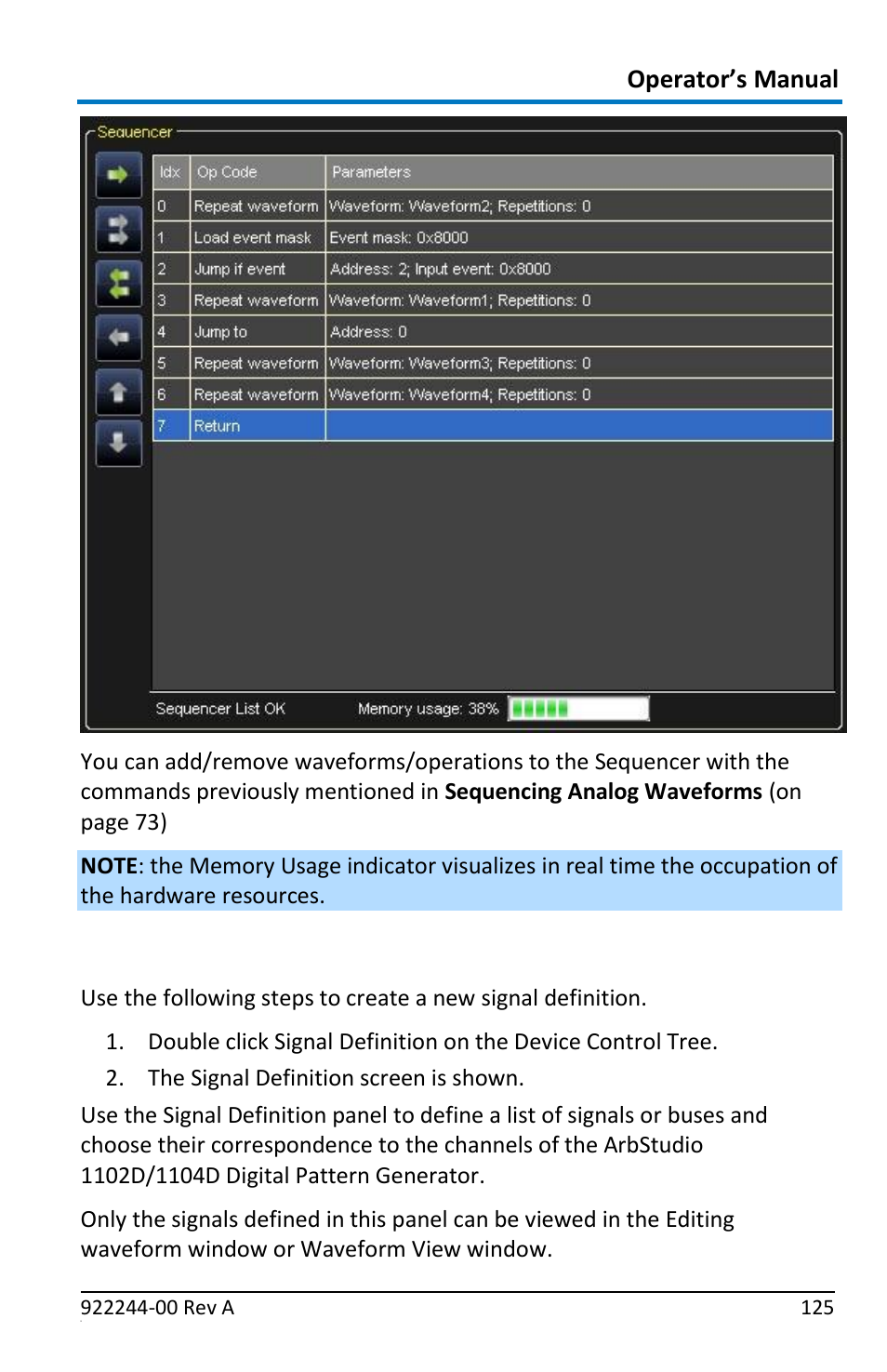 Signal definitions, Operator’s manual | Teledyne LeCroy ArbStudio User Manual | Page 133 / 228