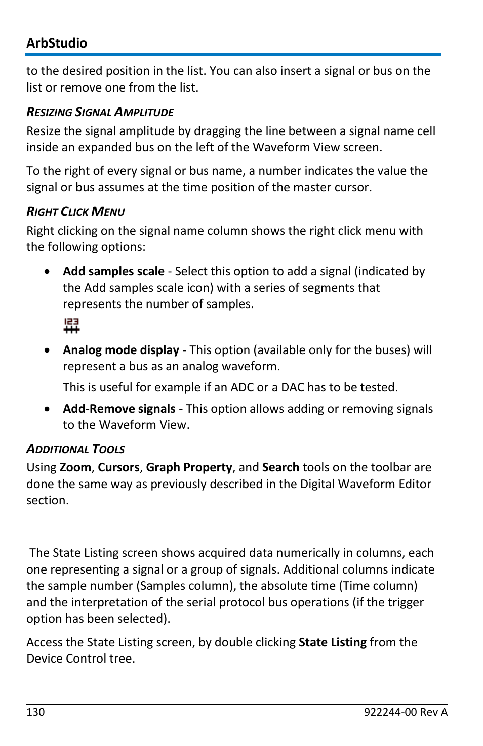 The state listing screen | Teledyne LeCroy ArbStudio User Manual | Page 138 / 228